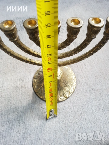Еврейски свещник Менора, снимка 4 - Антикварни и старинни предмети - 53718752