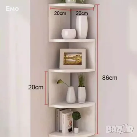 Ъглова етажерка за съхранение с 5 рафта, снимка 2 - Етажерки - 48552696