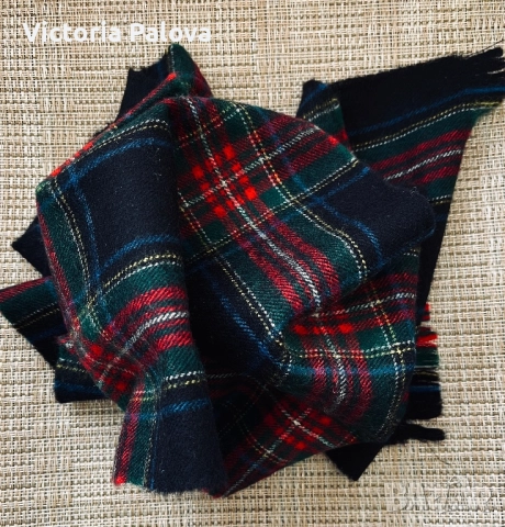 Оригинален шотландски вълнен шал STUART BLACK Tartan