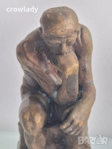 Бронзова скулптура пластика Мислителят Огюст Роден  , снимка 6 - Други - 51721737