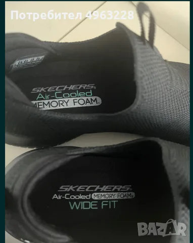 Черни дамски обувки Skechers – Wide Fit, снимка 4 - Дамски ежедневни обувки - 56314359