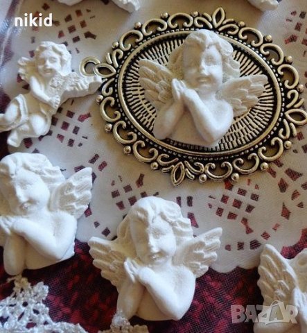Малки свирещо и подпряно ангелчета ангел силиконов молд форма за украса торта фондан гипс кръщене, снимка 4 - Форми - 24518120