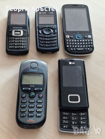 LG KG800, Samsung B130, Sagem my X2-2, Siemens M35 и Volfgang AQ 28B - за ремонт или части
