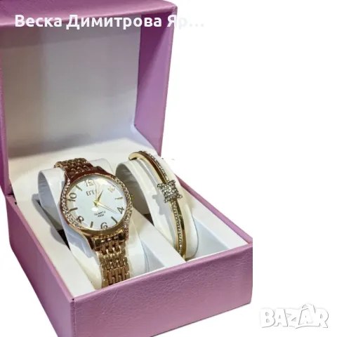 Луксозен дамски часовник с елегантна гривна – стил и изящество в една кутия, снимка 7 - Бижутерийни комплекти - 49165823