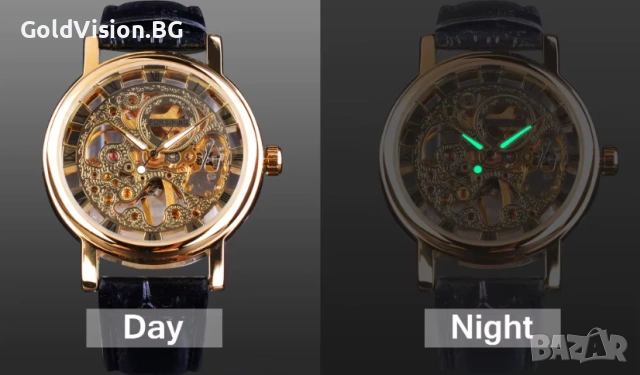 Автоматичен мъжки часовник – Winner + ПОДАРЪК, снимка 4 - Мъжки - 53179336