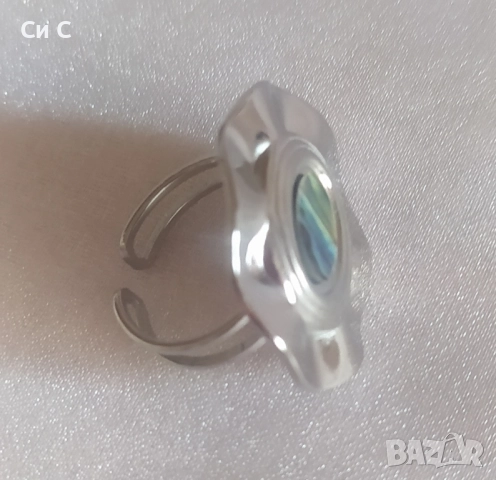 НОВИ Винтидж пръстени с естествен морски седеф, снимка 5 - Пръстени - 52414125