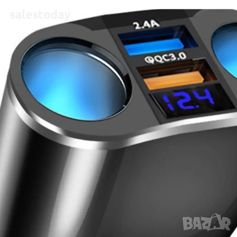 Волтметър и Разклонител за запалка, 2в1, 12V - 24V