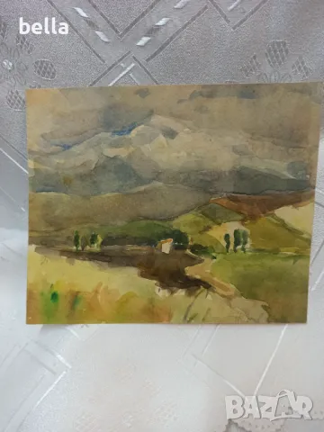 Стар рамкиран авторски акварел подписан Тодор Димитров  63 г, снимка 5 - Антикварни и старинни предмети - 49646535