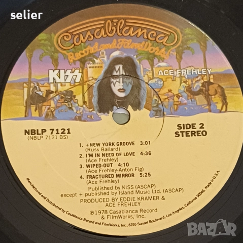 Kiss, Ace Frehley ‎– Ace Frehley Издание 🇺🇸 USA 1978г Състояние на винила:като звук е отличен NEAR, снимка 2 - Грамофонни плочи - 52800903