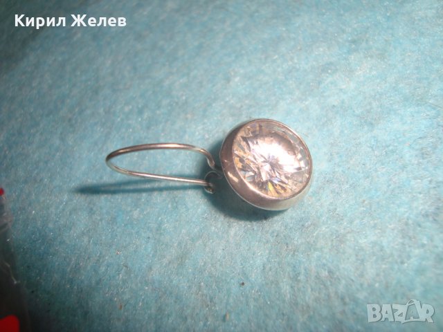 СТАРА СРЕБЪРНА ВИНТИДЖ ОБЕЦА с ПЛАНИНСКИ ФАСЕТИРАН КРИСТАЛ 26301, снимка 11 - Обеци - 35777128