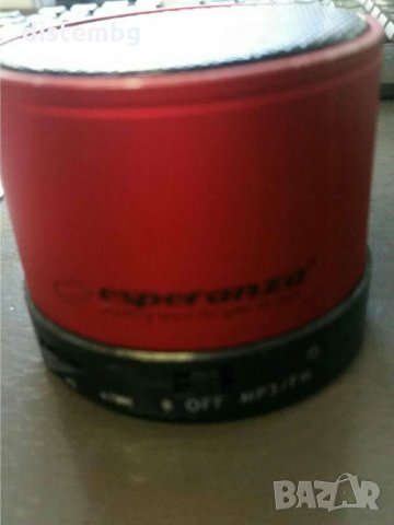 ПРЕНОСИМА ТОНКОЛОНКА ESPERANZA BLUETOOTH FM СТАНДАРТ RITMO ЧЕРВЕНА, EP115C