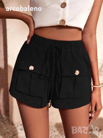 Дамски карго къси панталони с джоб със средна талия, 6цвята , снимка 4 - Къси панталони и бермуди - 40919981