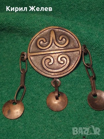 СТАРА БРОНЗОВА ПОМЕДНЕНА ЕТНОГРАФСКА БРОШКА НАКИТ ВЪЗРОЖДЕНСКИ СТИЛ 1503, снимка 3 - Антикварни и старинни предмети - 30384014