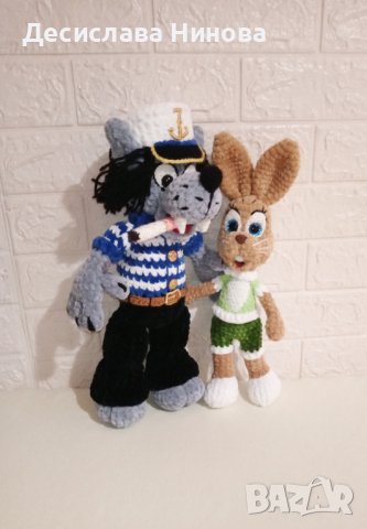 Вълкът от"Ну погоди"-ръчна изработка, снимка 6 - Плюшени играчки - 36918136