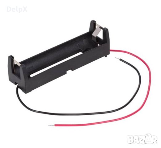 Държач/гнездо за батерия с изводи 18650 3,7V, снимка 1