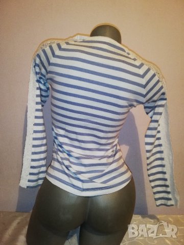 Памучна блуза с апликация р-р ХS, снимка 8 - Блузи с дълъг ръкав и пуловери - 35894823