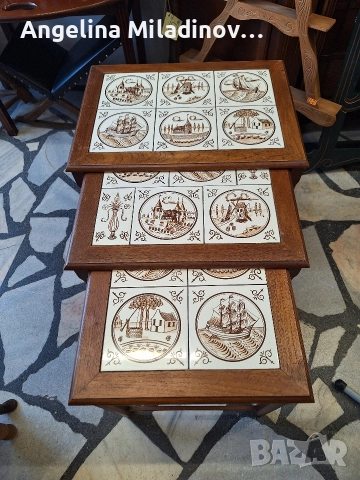 К - т три помощни масички с плочки , снимка 6 - Маси - 52801454