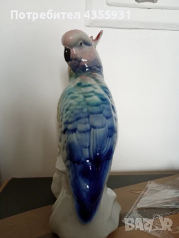 Стара порцеланова фигура стар български порцелан фигурка статуетка папагал, снимка 2 - Антикварни и старинни предмети - 50498900