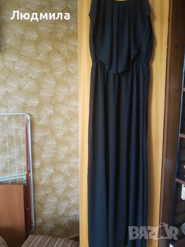 Рокля,дълга,нова,черна,коприна, снимка 2 - Рокли - 40888176
