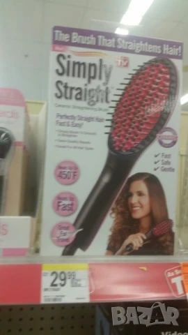 Четка за изправяне и изсушаване с LCD дисплей и 3D керамични цилиндри