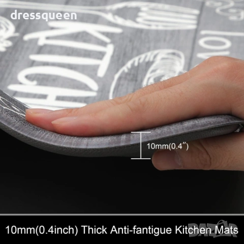 4573 Комплект Кухненски Пътеки от Мемори Пяна (2 части) – Водоустойчиви, 45x75см + 45x120см, снимка 5 - Пътеки - 53815222