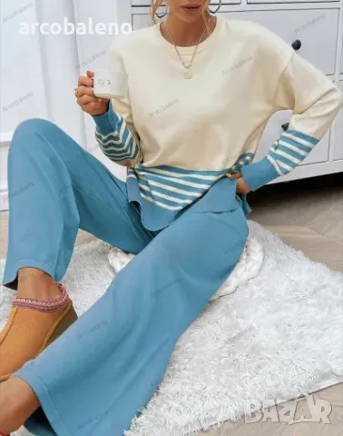 Дамски моден цветен комплект от две части, 5цвята , снимка 13 - Комплекти - 47308113