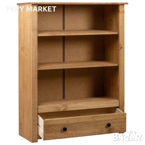 Библиотека, 80x35x110 см, бор масив, Panama Range Цвят: Естествен цвят на дървото Размери: 80 x 35 x