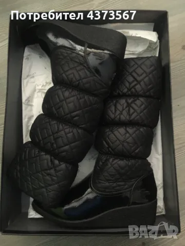 Дамски  ботуши  от естествена кожа , марка LACOSTE, нови, номер 38, цвят черен, равна подметка, снимка 4 - Дамски ботуши - 49446815