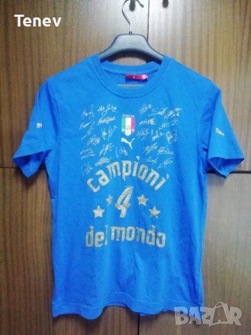 Italy World Cup 2006 Puma оригинална тениска с автографи Campioni 4 Del Mundo Италия , снимка 1 - Тениски - 41914040