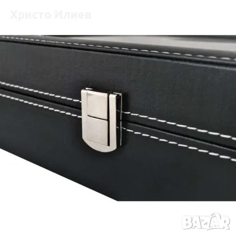 Луксозна черна кутия за часовници Органайзер за часовник с 10 отделения за 10бр, снимка 4 - Други - 49615757