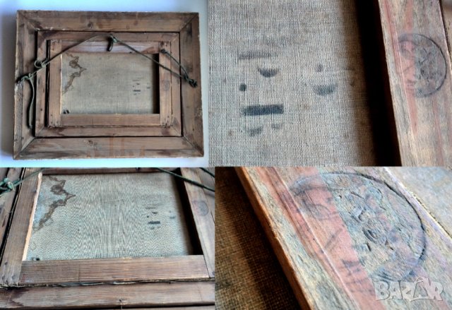 Стара маслена картина от Франция 19 век, снимка 5 - Антикварни и старинни предмети - 38737269