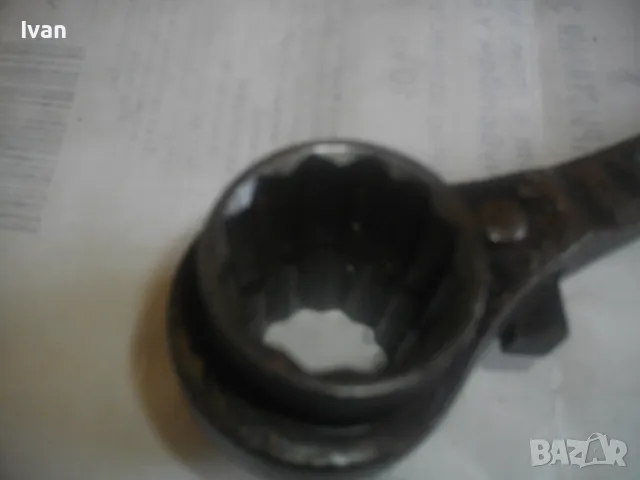 32мм-30мм ГОЛЯМ 380мм РЪЧЕН КЛЮЧ ЗА СКЕЛЕ ТРЕСЧОТКА ДВУСТРАННА ПРОФЕСИОНАЛНА КОВАНО ЖЕЛЯЗО МАСИВНА, снимка 12 - Други инструменти - 49090075