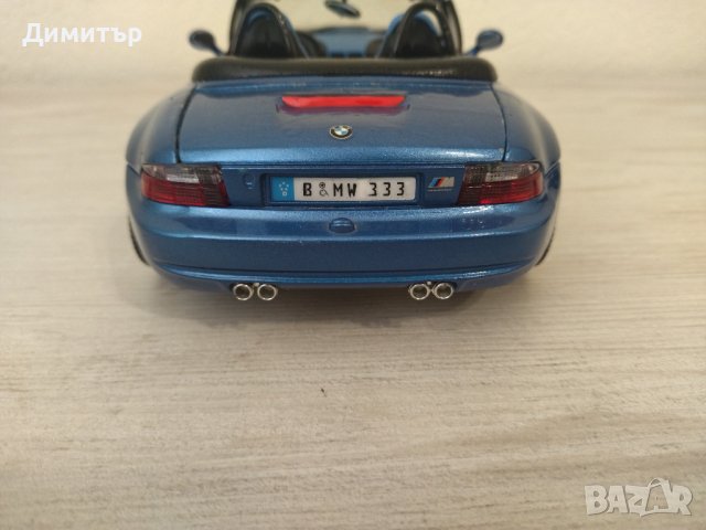 Метална количка BMW Roadster M (1996) 1/18 !!!, снимка 4 - Колекции - 44260676