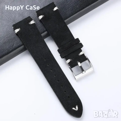 SUEDE Велурена кожена каишка за Huawei Watch/Samsung/Garmin/Xiaomi/Apple/Amazfit, снимка 6 - Каишки за часовници - 50998217