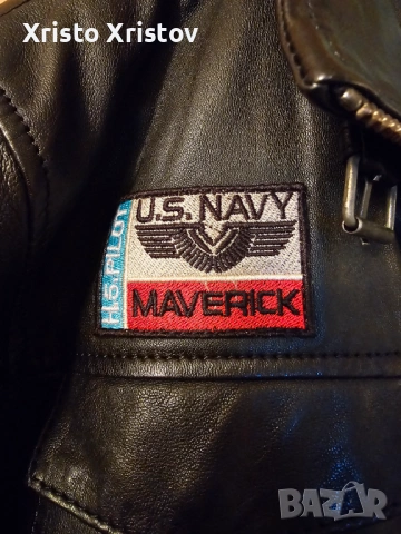 Мъжко кожено яке TOP GUN, снимка 2 - Якета - 53073441