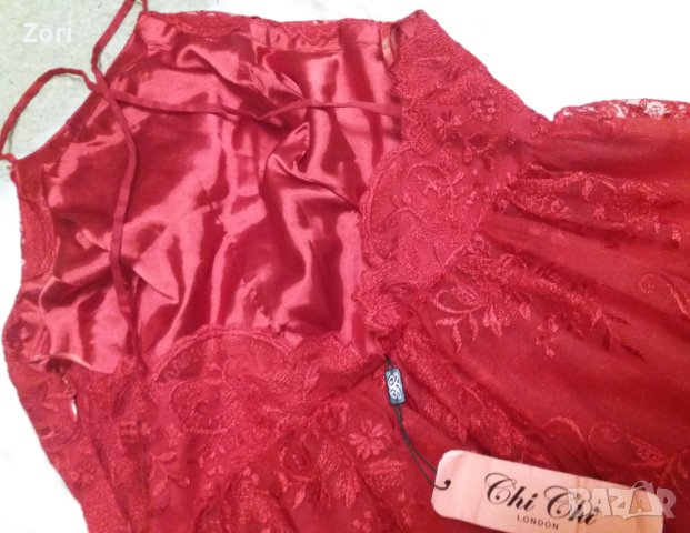 РАЗКОШНА червена рокля с дантела и отворен гръб, снимка 6 - Рокли - 41448482