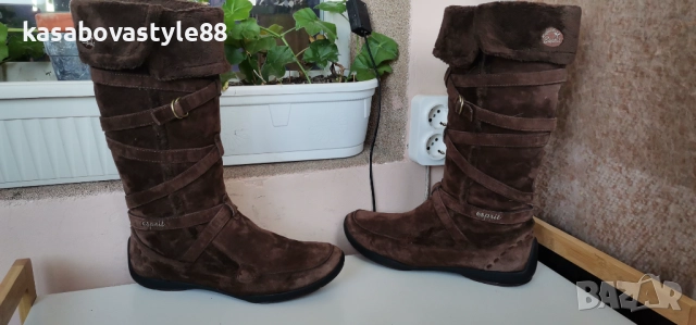 Ботуши Esprit Естествен велур 40.5н., снимка 13 - Дамски ботуши - 52957244