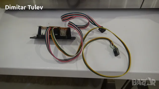 Кабел с платка с юсб 2бр.и букса за слушалки и микрофон