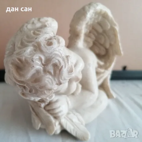 ретро скулптура Ангелче мраморна , снимка 6 - Статуетки - 48108590