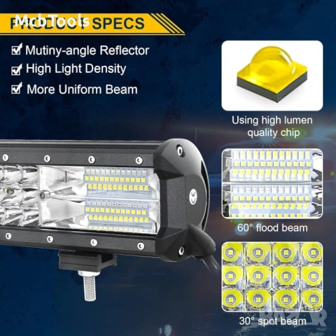 ДИОДЕН ЛЕД БАР / LED BAR 31СМ 180W, снимка 3 - Аксесоари и консумативи - 53651072