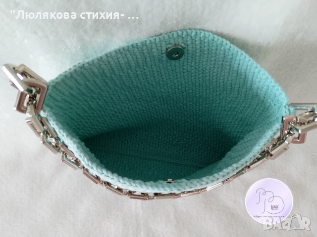 Дамска чанта в свеж ментов цвят, снимка 3 - Чанти - 50748655