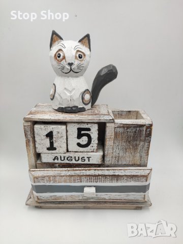Органайзер котка дърворезба Индонезия 