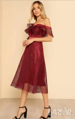 Официална рокля бордо, снимка 2 - Рокли - 47310192