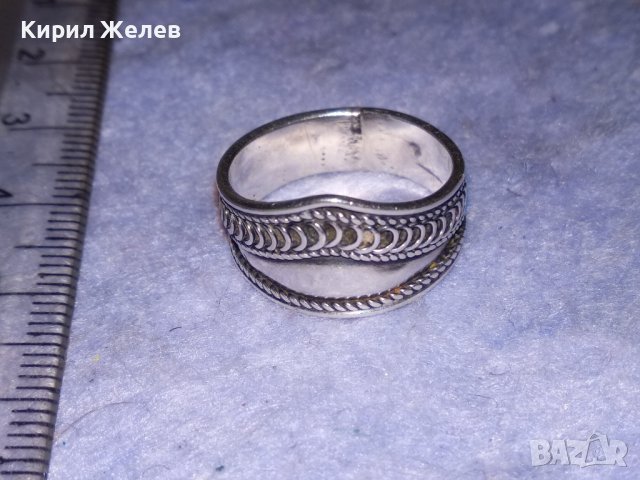 СТАРИНЕН СРЕБЪРЕН ПРЪСТЕН ВИСОКА ПРОБА СРЕБРО УНИКАЛНА МАЙСТОРСКА РЪЧНА ИЗРАБОТКА 37460, снимка 3 - Антикварни и старинни предмети - 40475747