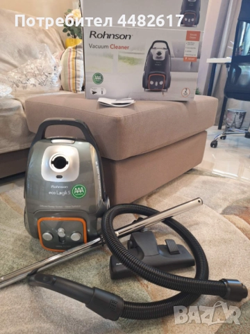 Прахосмукачка с торба Rohnson R138, 700W, Енергиен клас A, 3 л, Текстилна торба, Филтър Hepa, Черна, снимка 4 - Прахосмукачки - 52866654