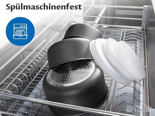 К-кт от 10 части съдове за готвене с незалепващо покритие, BEZIA, снимка 13 - Съдове за готвене - 51741202