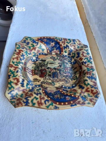 Уникално красив стар пепелник сатцума Satsuma, снимка 2 - Антикварни и старинни предмети - 53490650