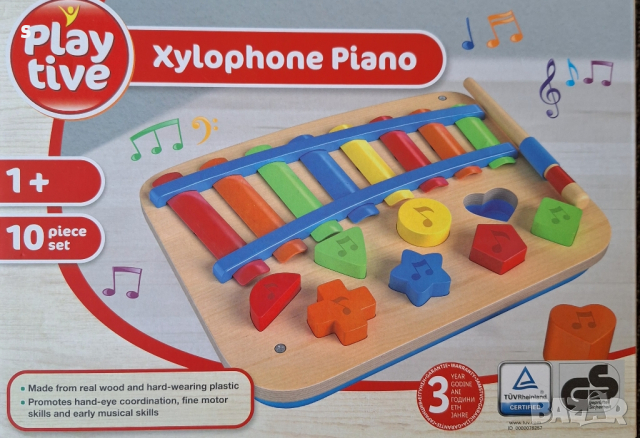 дървена играчка ксилофон  пиано , снимка 3 - Музикални играчки - 44708342