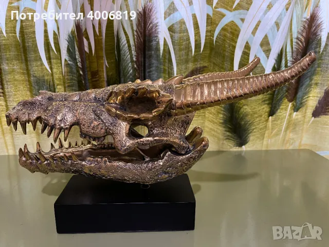 Декорация,скулптура глава на дракон от полиран бронз ХХL, снимка 4 - Декорация за дома - 49322064