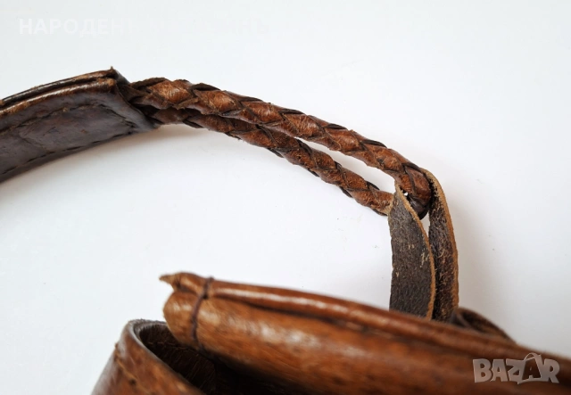 Българска винтидж ретро дамска чанта ръчна естествена дебела кожа соц, снимка 12 - Други ценни предмети - 53385458